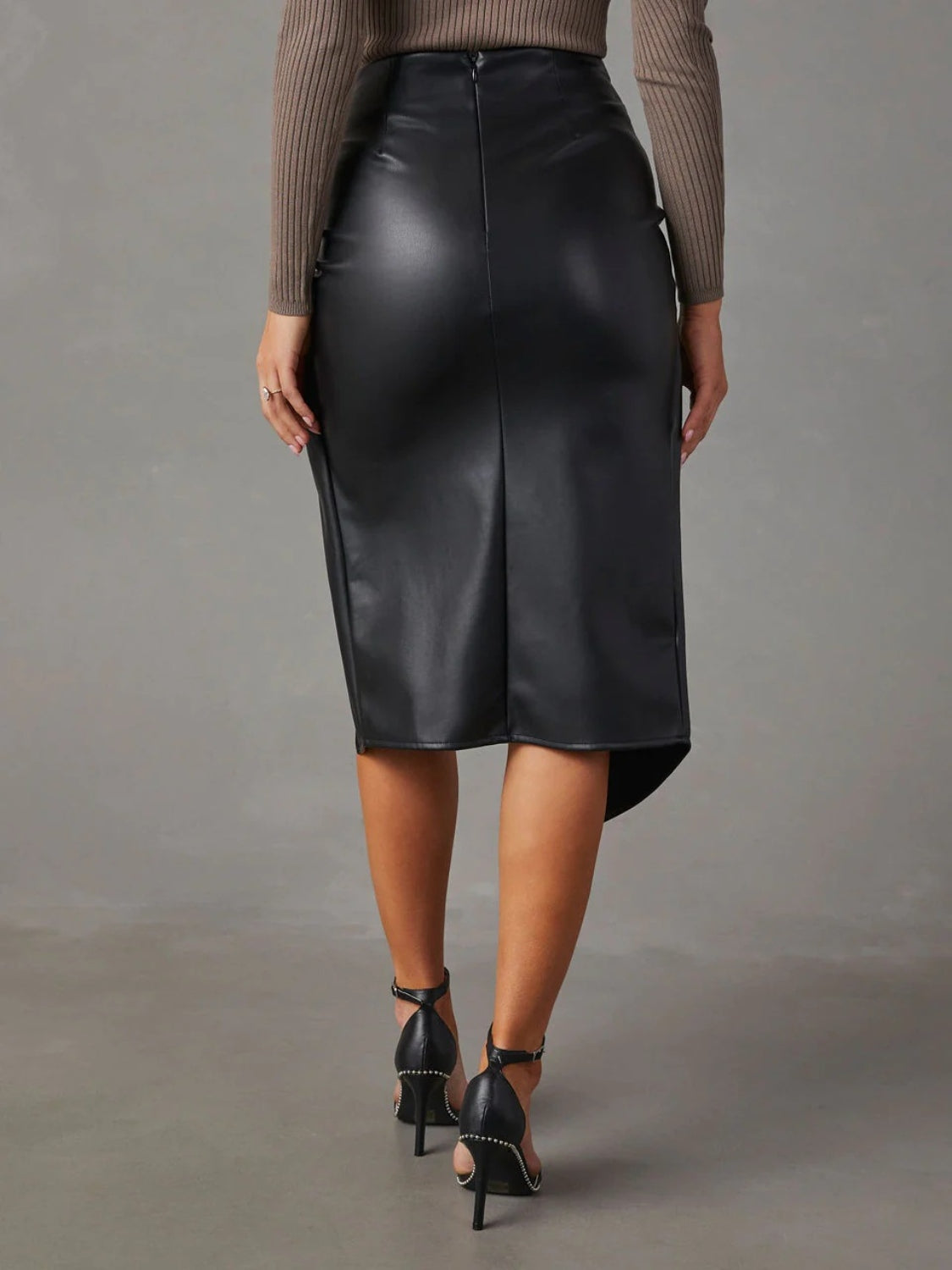 Twist Detail High Waist Skirt - The Boutie Shop