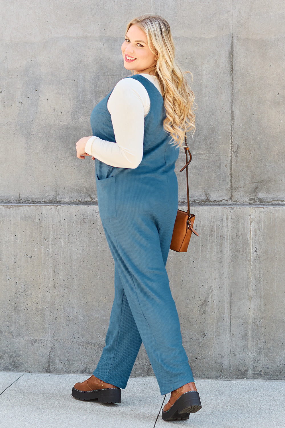 Double Take Full Size Sleeveless Straight Jumpsuit - The Boutie Shop