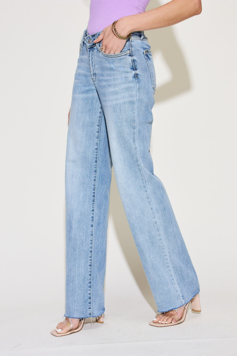 Judy Blue Full Size V Front Waistband Straight Jeans - The Boutie Shop