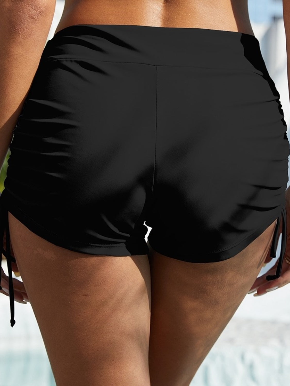 FAM-FAM Drawstring Mid-Rise Waist Swim Shorts - The Boutie Shop