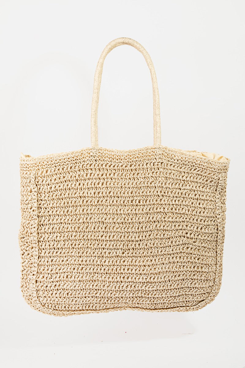 Fame Flower Braided Tote Bag - The Boutie Shop