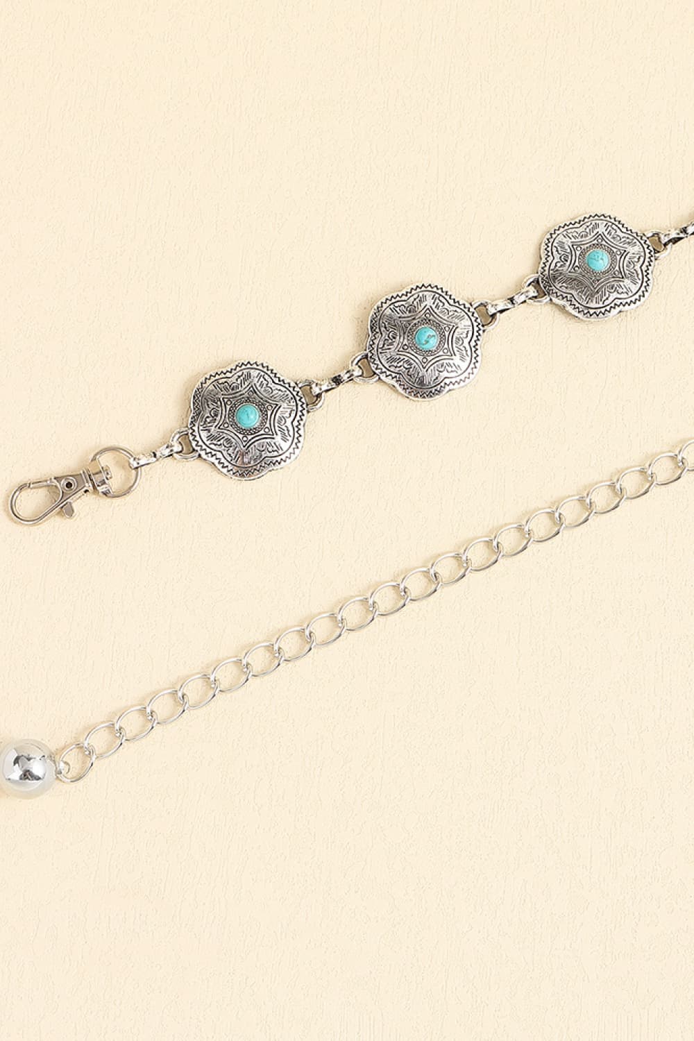 Vintage Turquoise Alloy Belt - The Boutie Shop