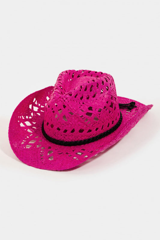 Fame Cutout Wide Brim Hat - The Boutie Shop