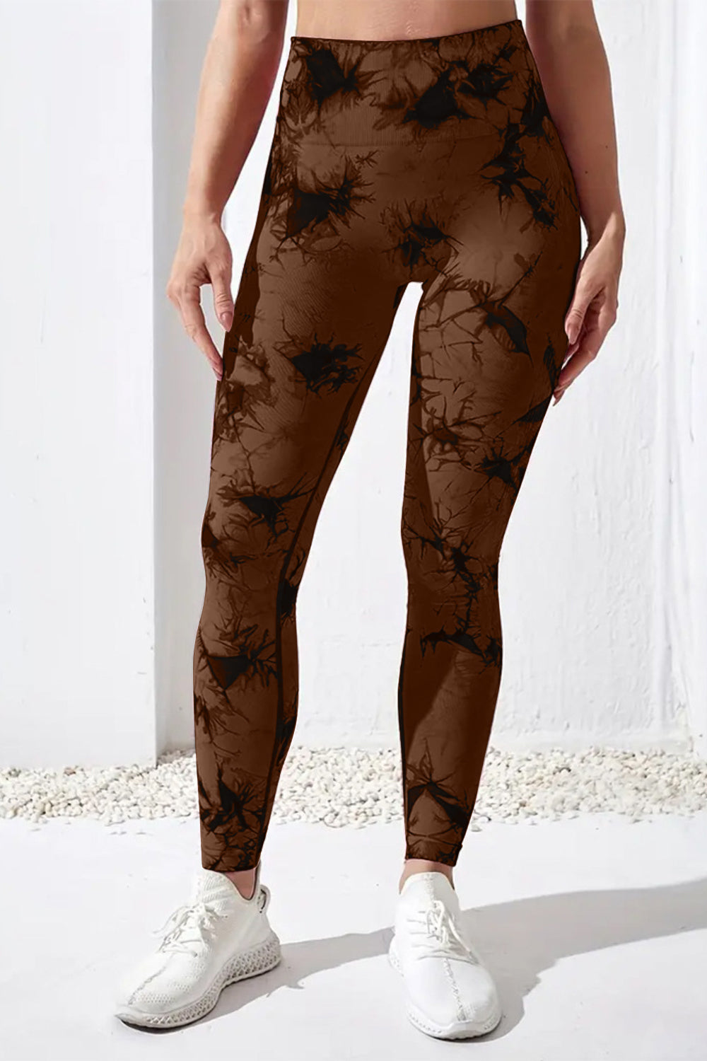 Printed High Waist Active Pants - The Boutie Shop