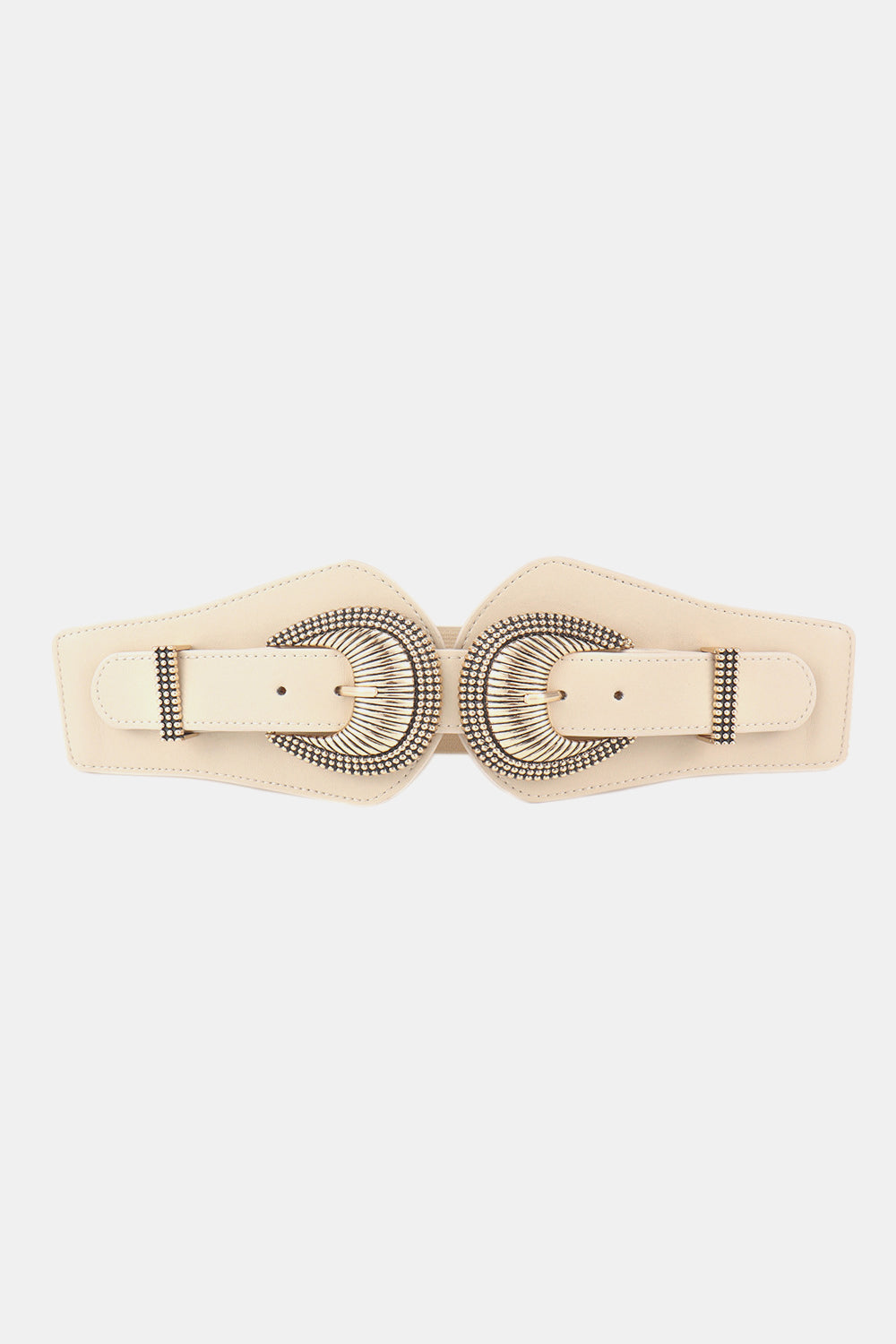 Shell Double Buckle Elastic Wide Belt - The Boutie Shop