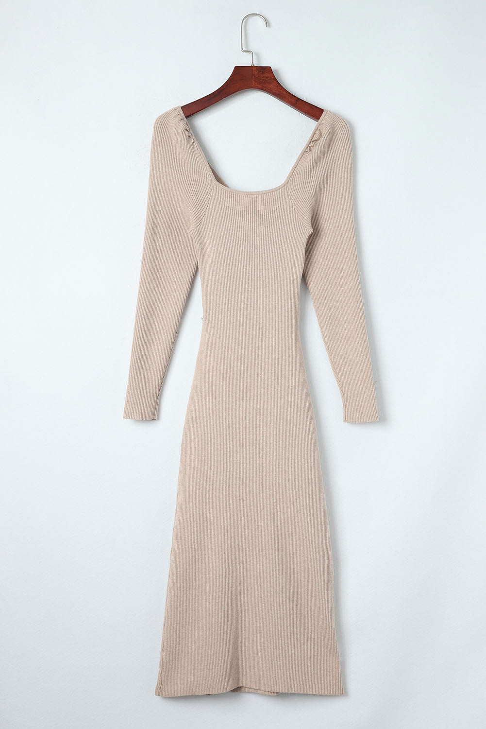 Crisscross Long Sleeve Slit Sweater Dress - The Boutie Shop