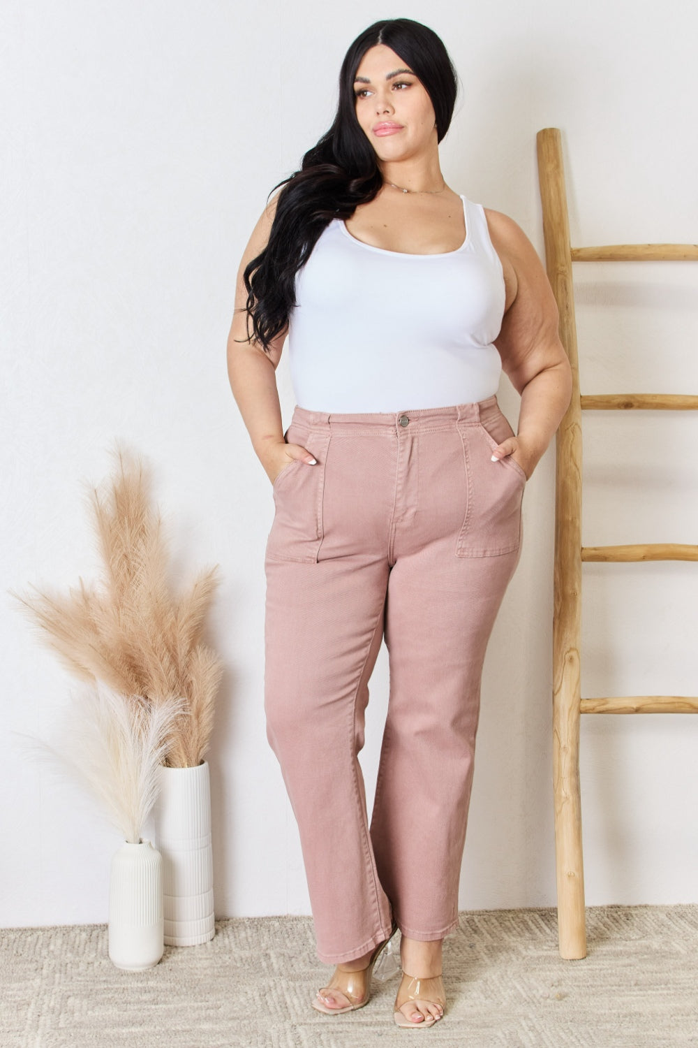 RISEN Full Size High Rise Ankle Flare Jeans - The Boutie Shop