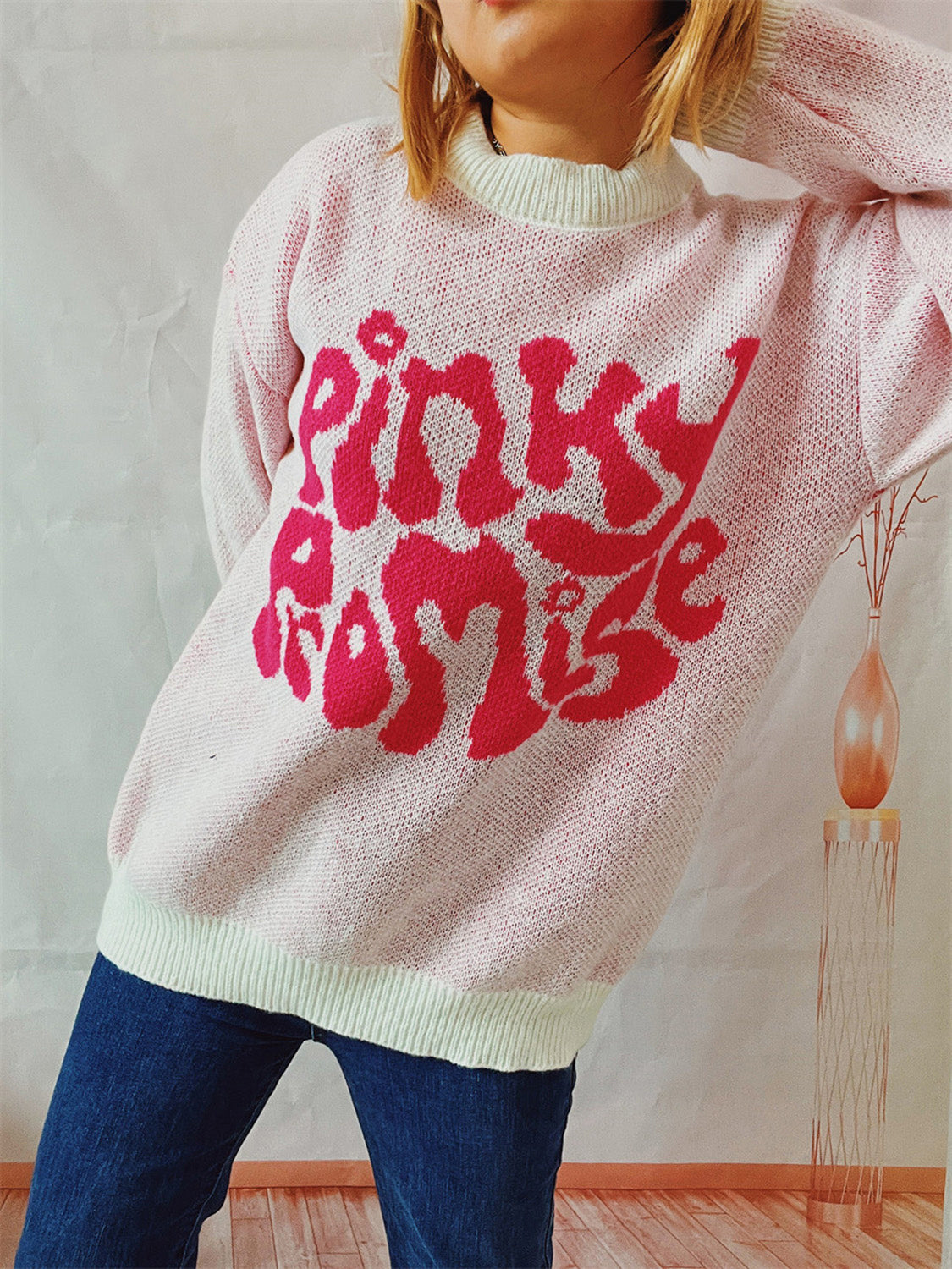 PINKY PROMISE Graphic Sweater - The Boutie Shop