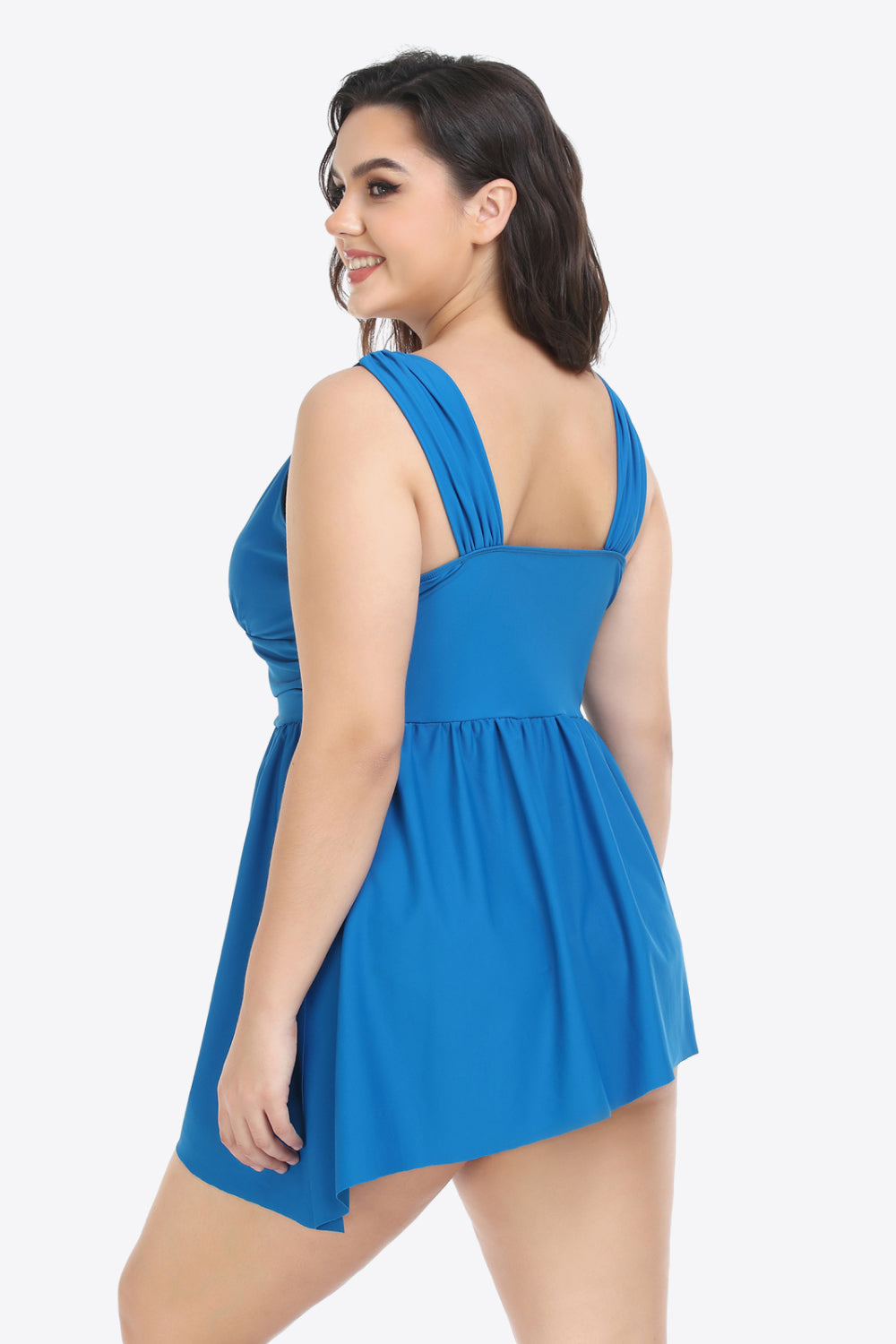 Plus Size Plunge Sleeveless Two-Piece Swimsuit - The Boutie Shop