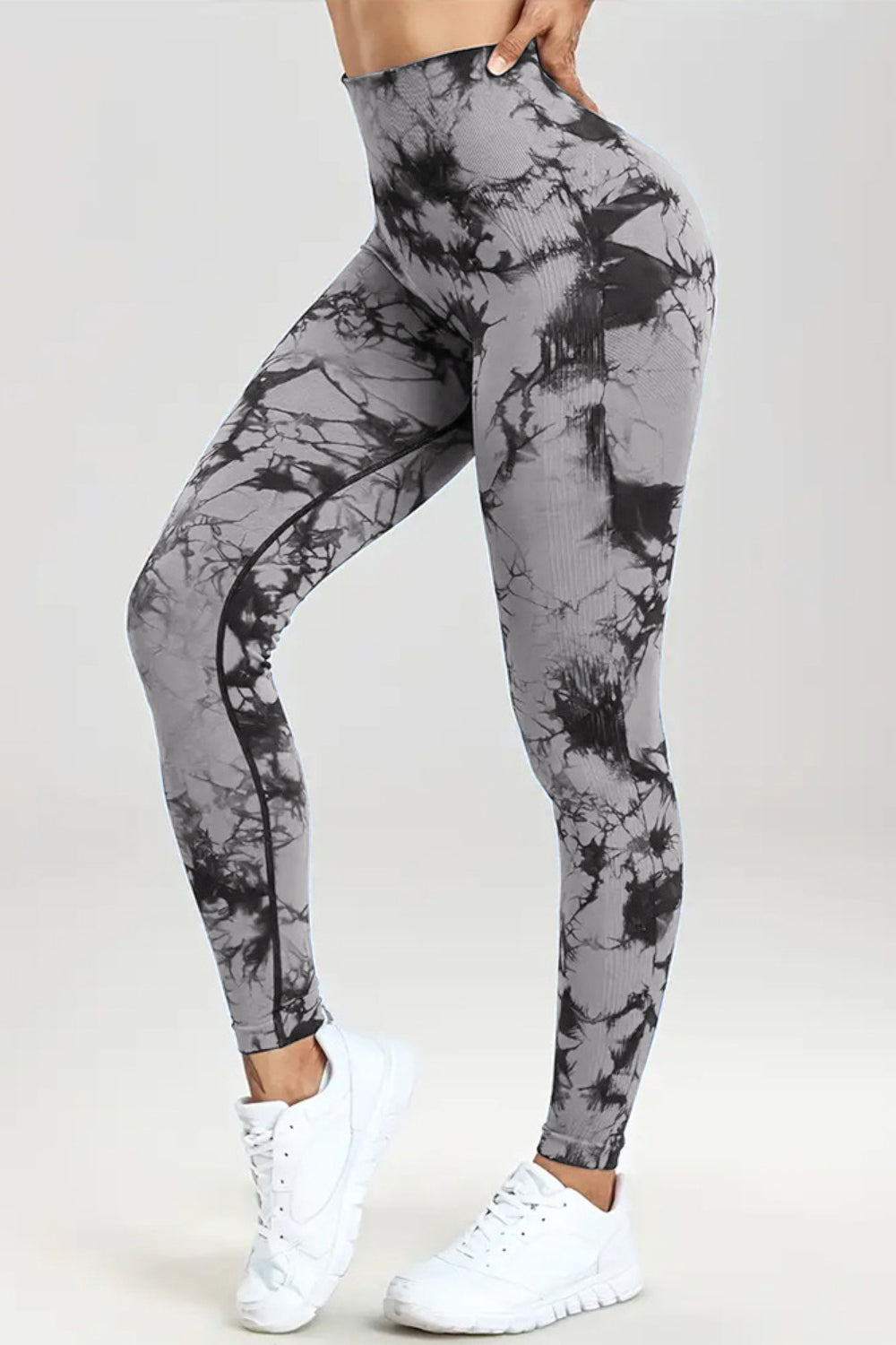 Printed High Waist Active Pants - The Boutie Shop