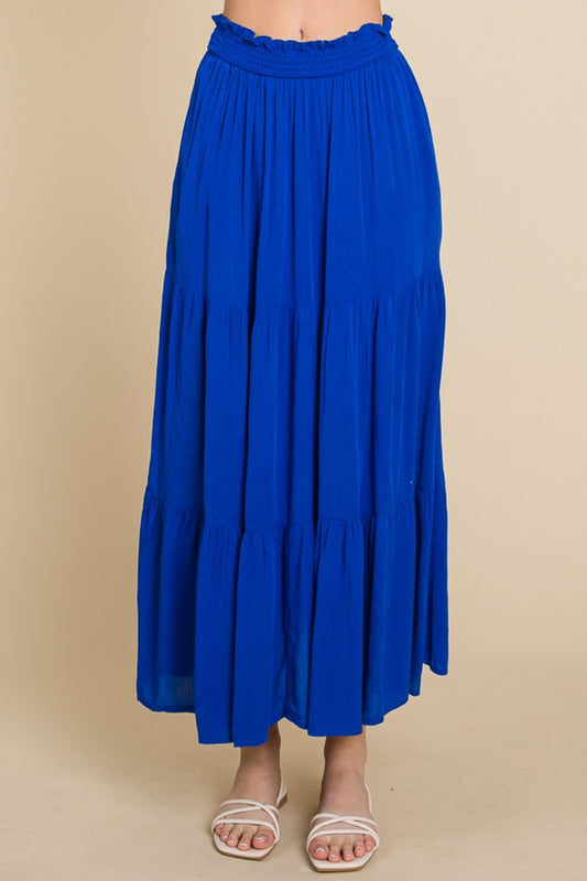 Culture Code Full Size Frill Ruched Midi Skirt - The Boutie Shop