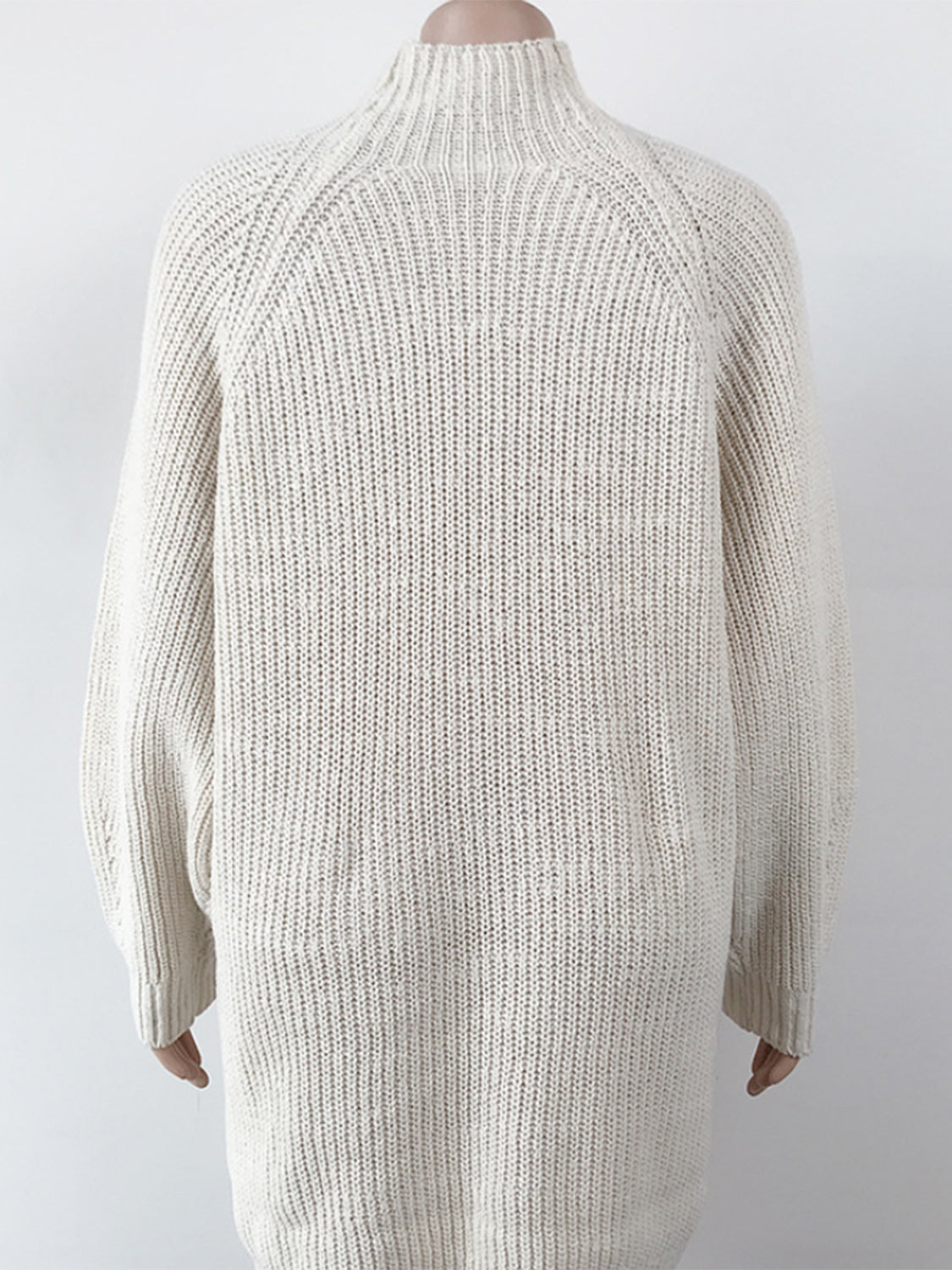 Mock Neck Dropped Shoulder Sweater Dress - The Boutie Shop