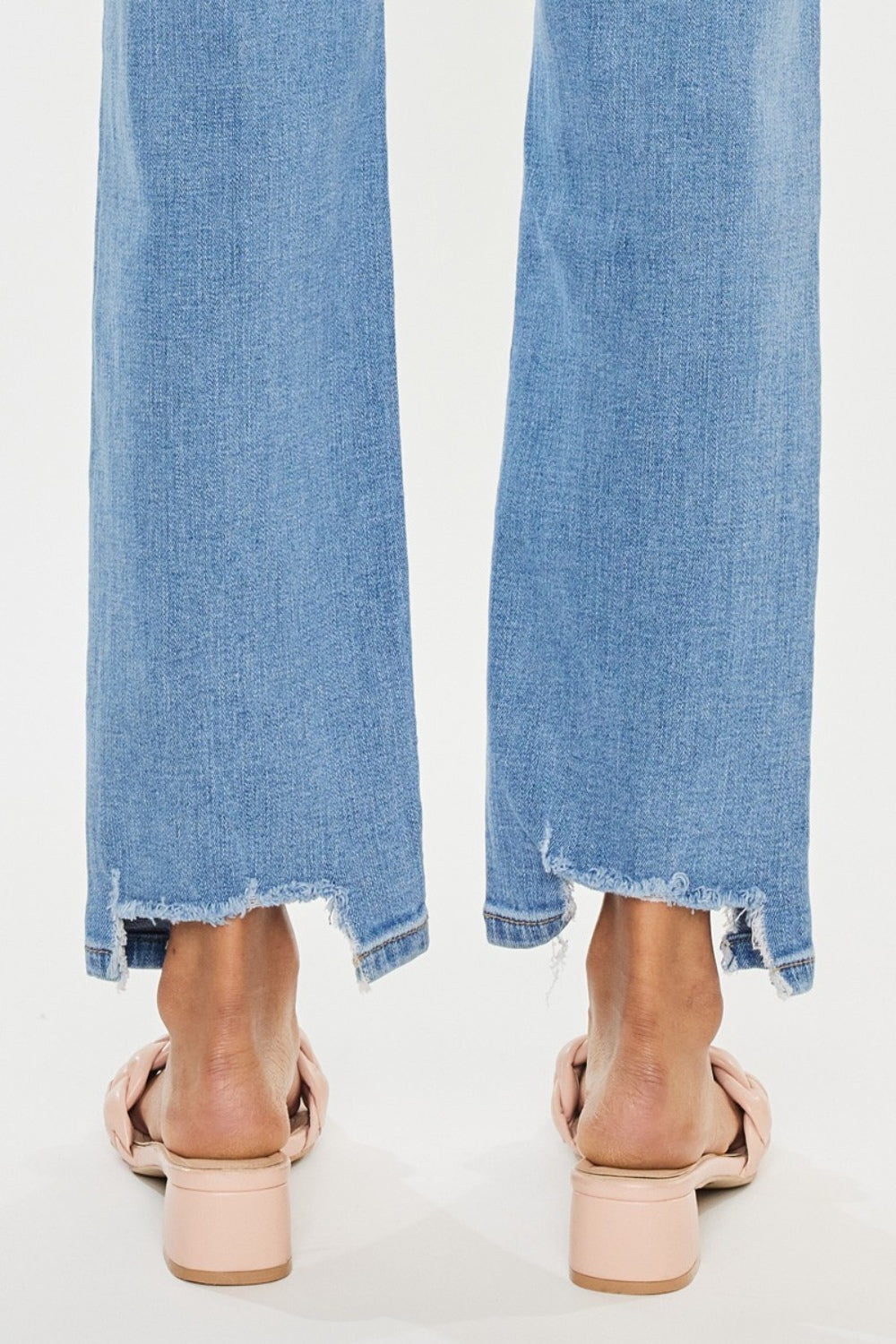 Kancan High Waist Raw Hem Straight Jeans - The Boutie Shop