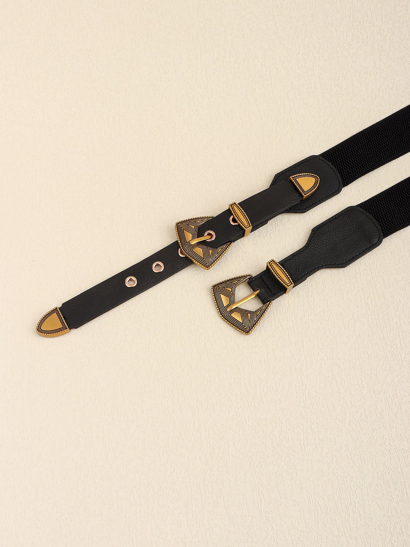 Double Buckle PU Leather Belt - The Boutie Shop