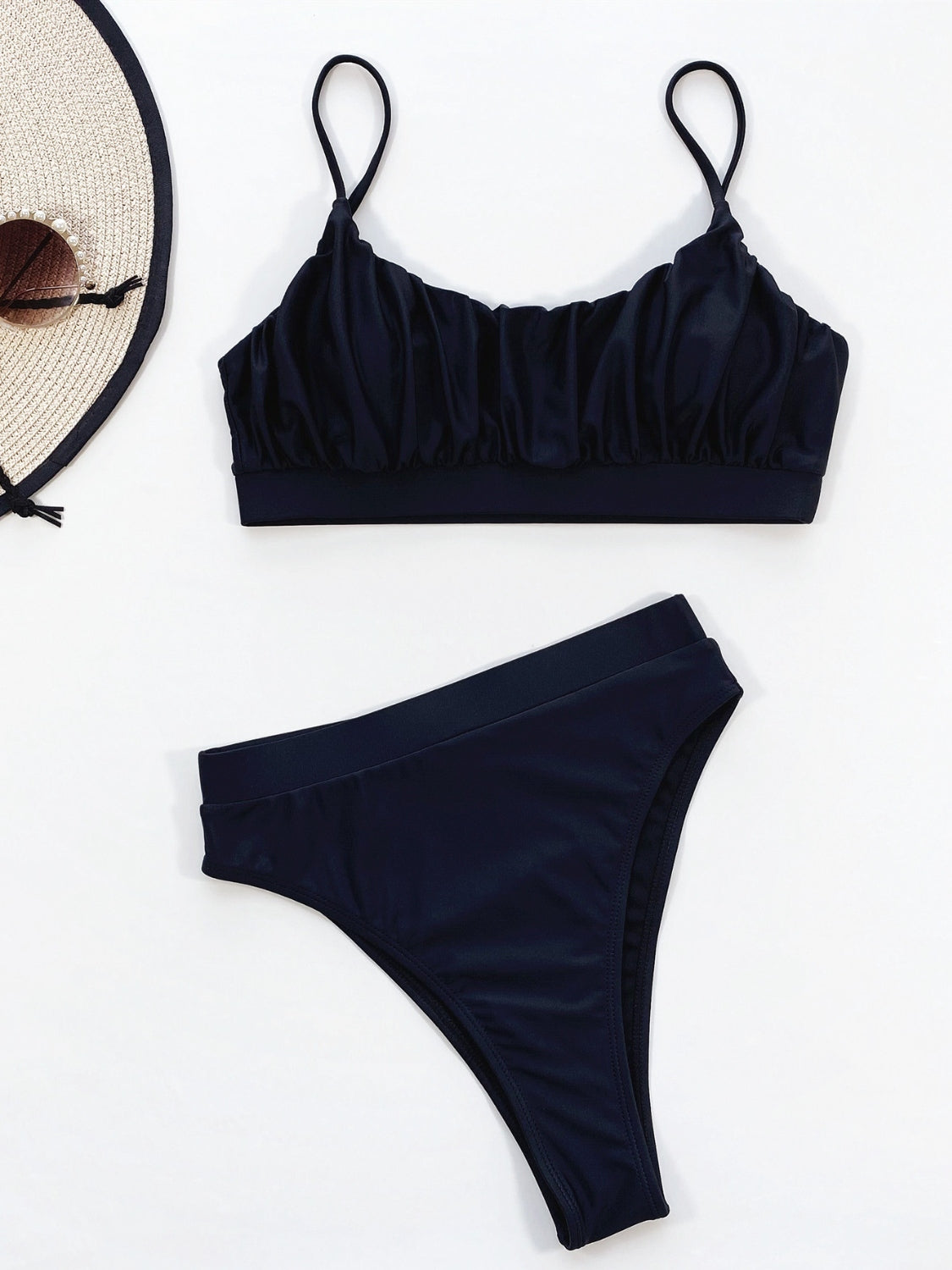 Adjustable Strap Ruched Two-Piece Swim Set - The Boutie Shop