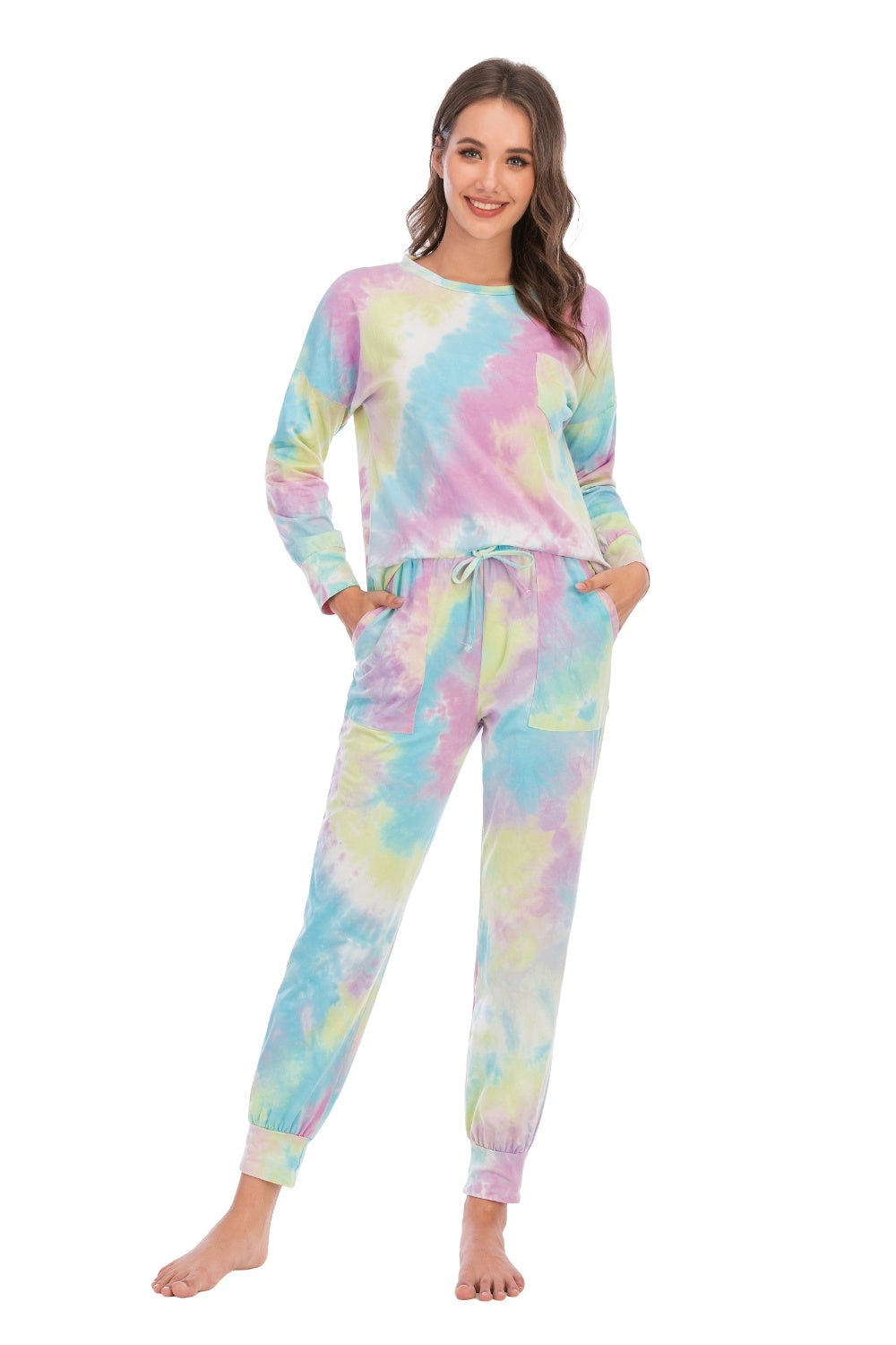 Tie-Dye Top and Pants Lounge Set - The Boutie Shop