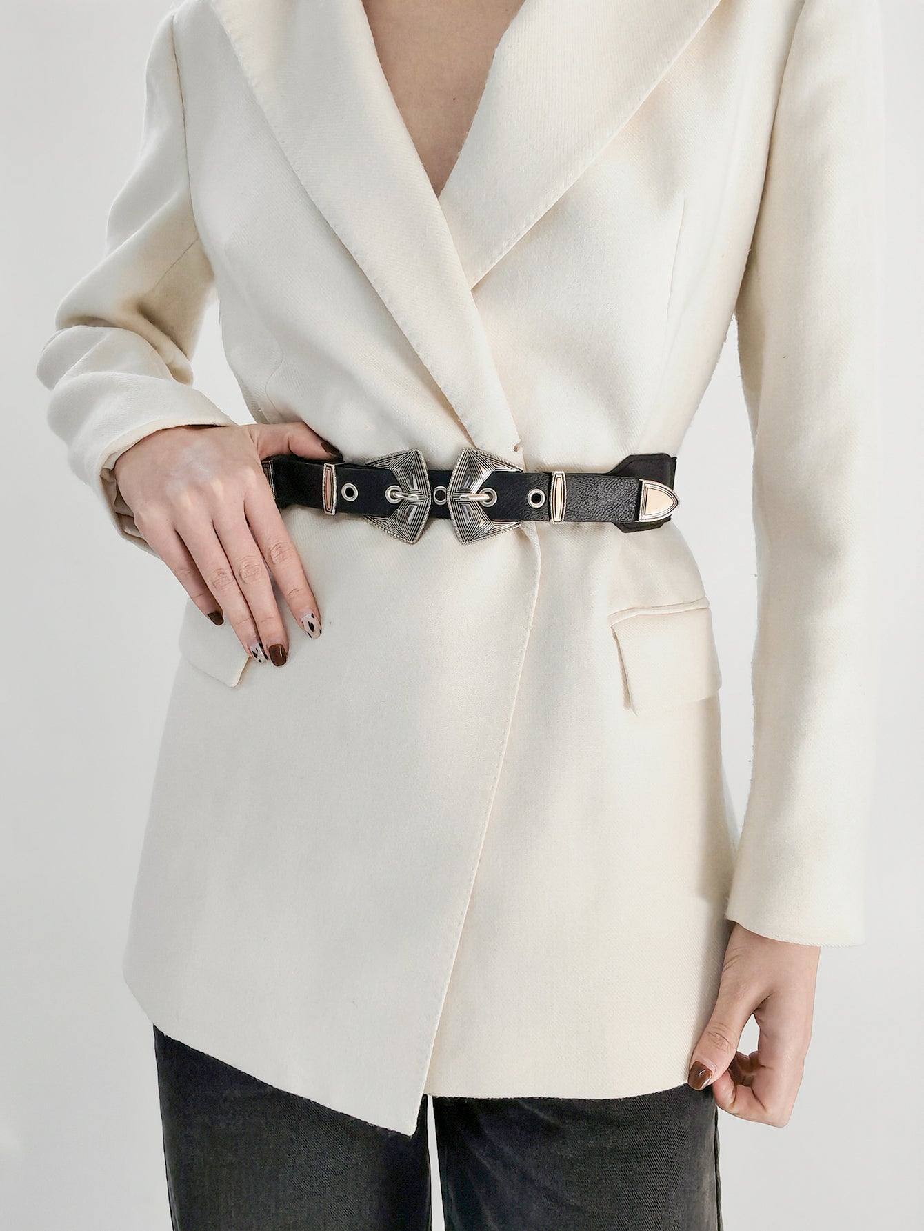 Double Buckle PU Leather Belt - The Boutie Shop