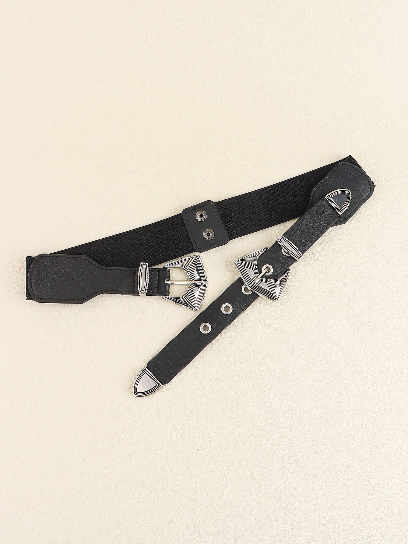 Double Buckle PU Leather Belt - The Boutie Shop