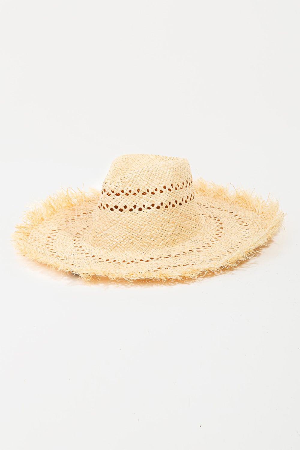 Fame Openwork Raw Hem Weave Hat - The Boutie Shop