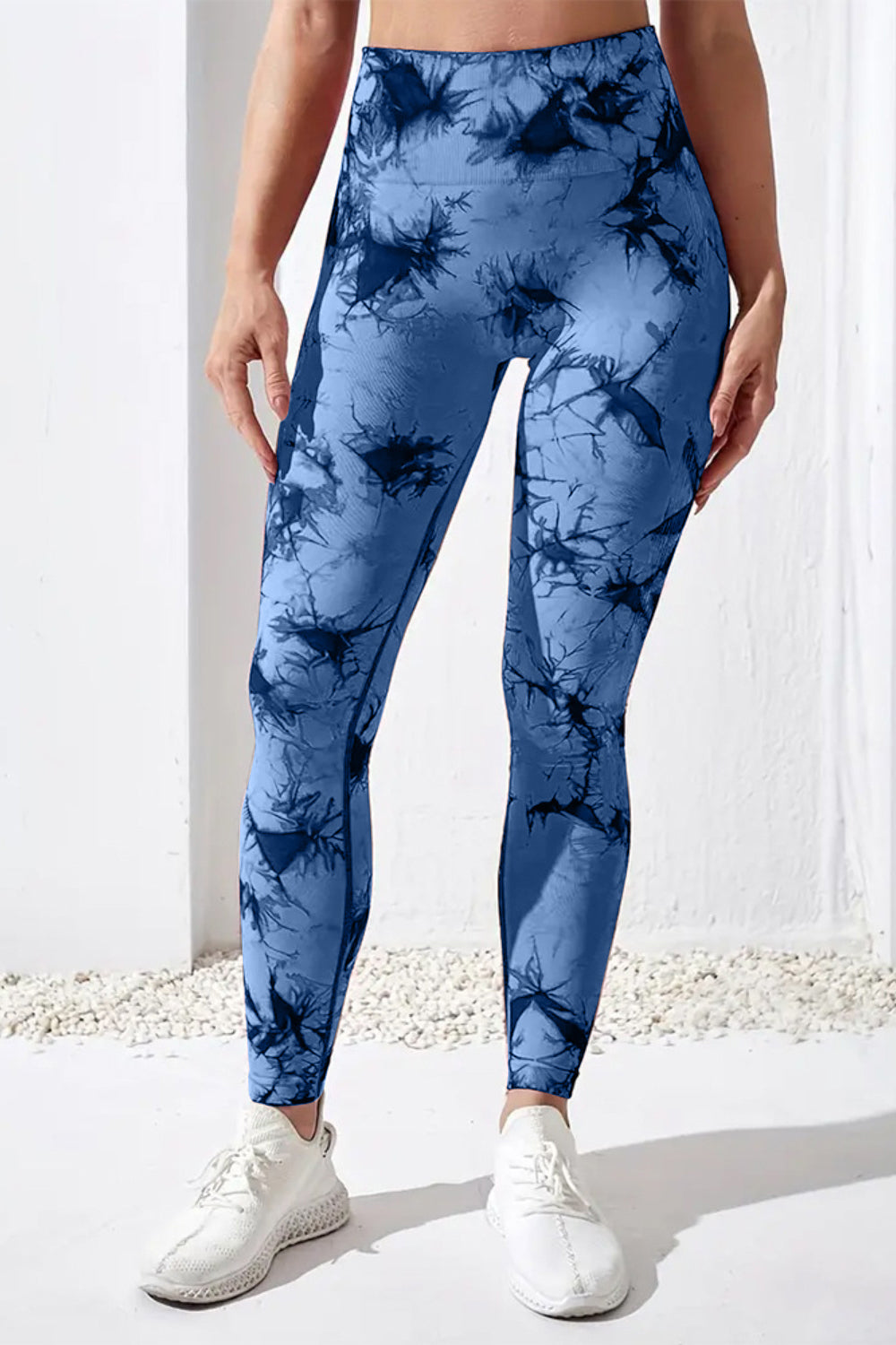 Printed High Waist Active Pants - The Boutie Shop