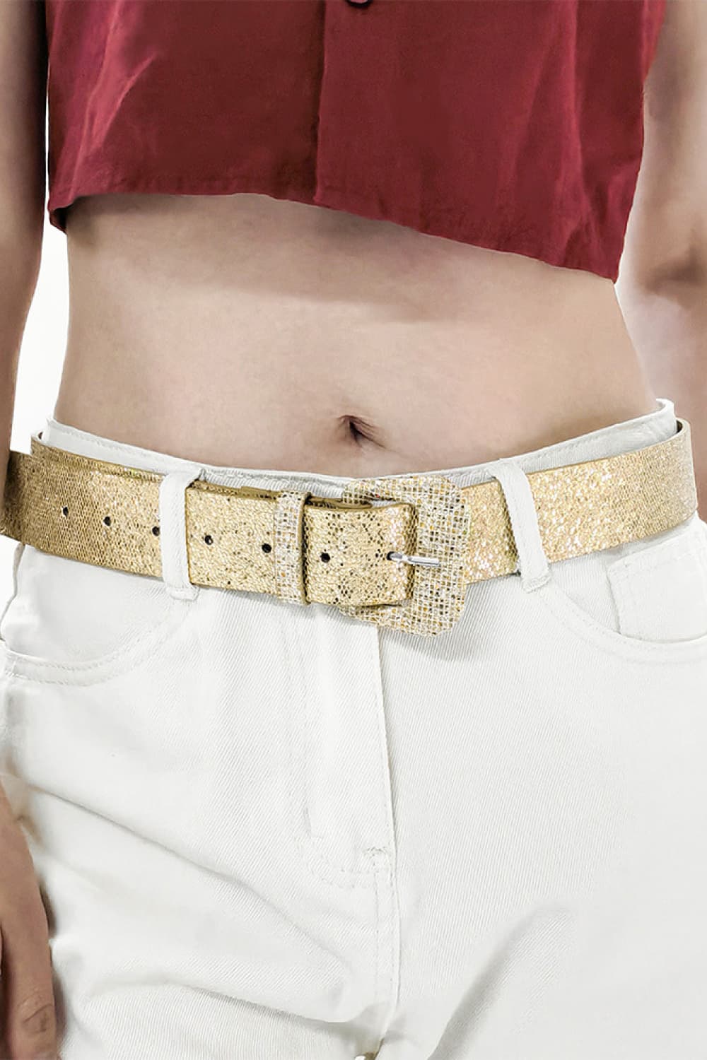 Glitter PU Leather Belt - The Boutie Shop