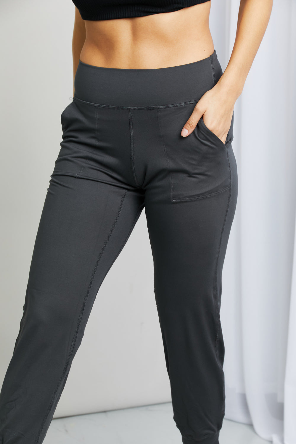 Leggings Depot Full Size Wide Waistband Cropped Joggers - The Boutie Shop