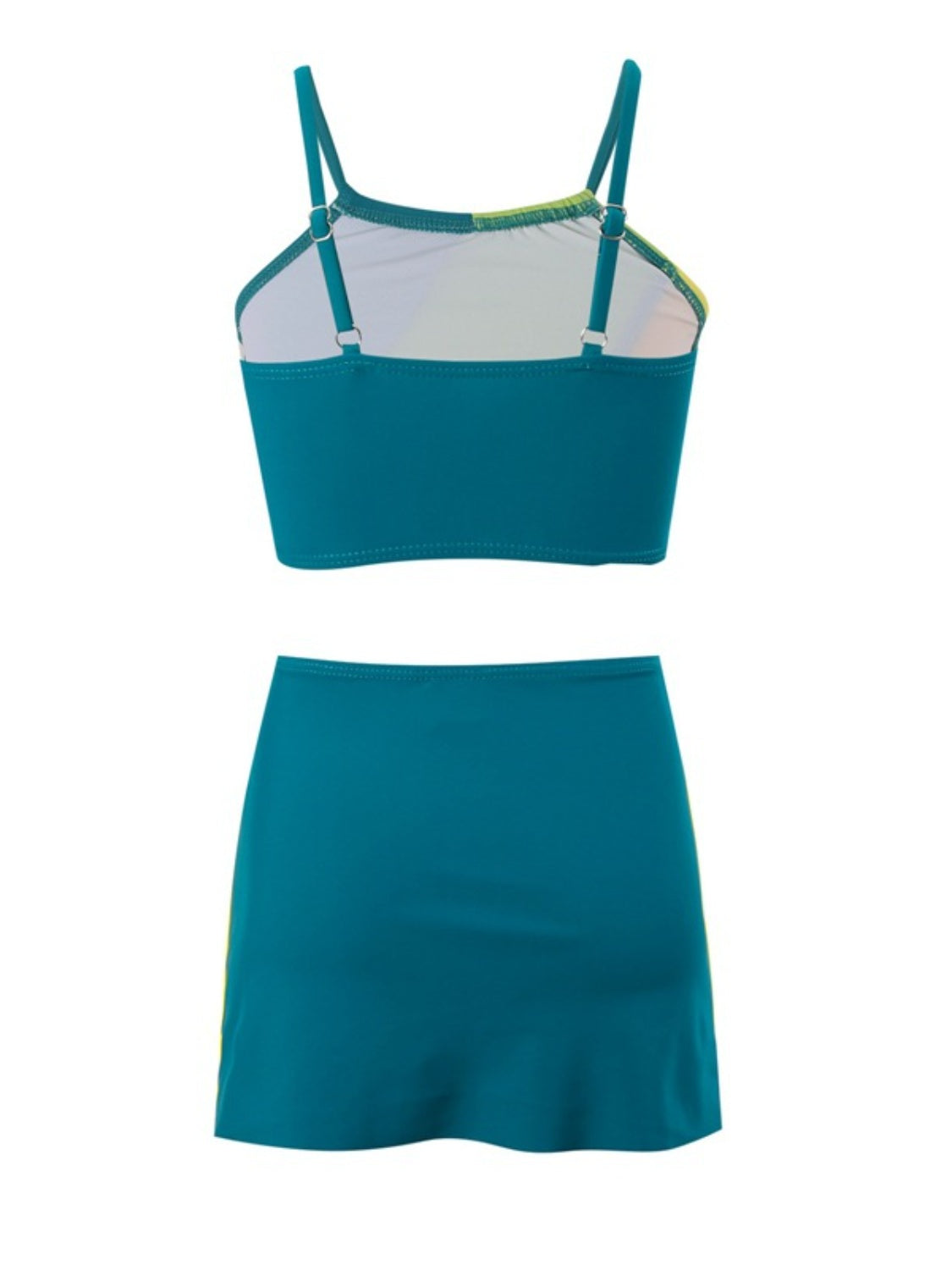 Color Block Top, Brief and Skirt Swim Set - The Boutie Shop