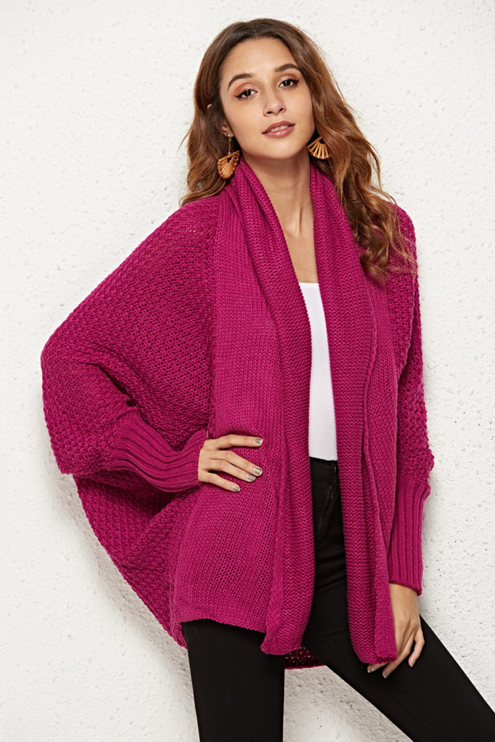 Angel Wings Open Front Batwing Sleeve Cardigan - The Boutie Shop