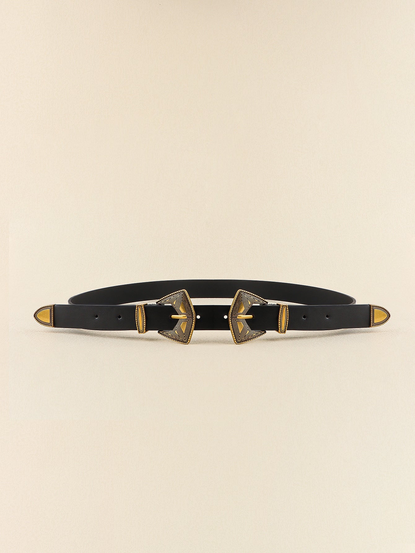 Double Buckle PU Leather Belt - The Boutie Shop