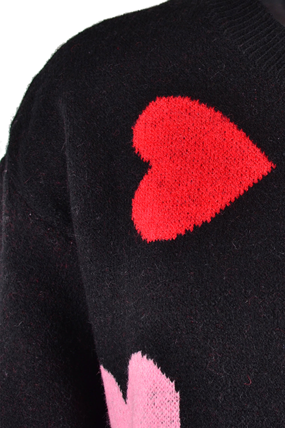 Angel Wings Heart Round Neck Droppped Shoulder Sweater - The Boutie Shop