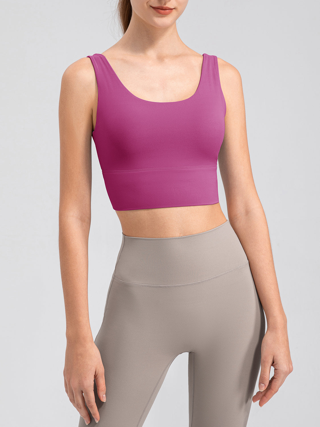 Scoop Neck Wide Strap Active Tank - The Boutie Shop