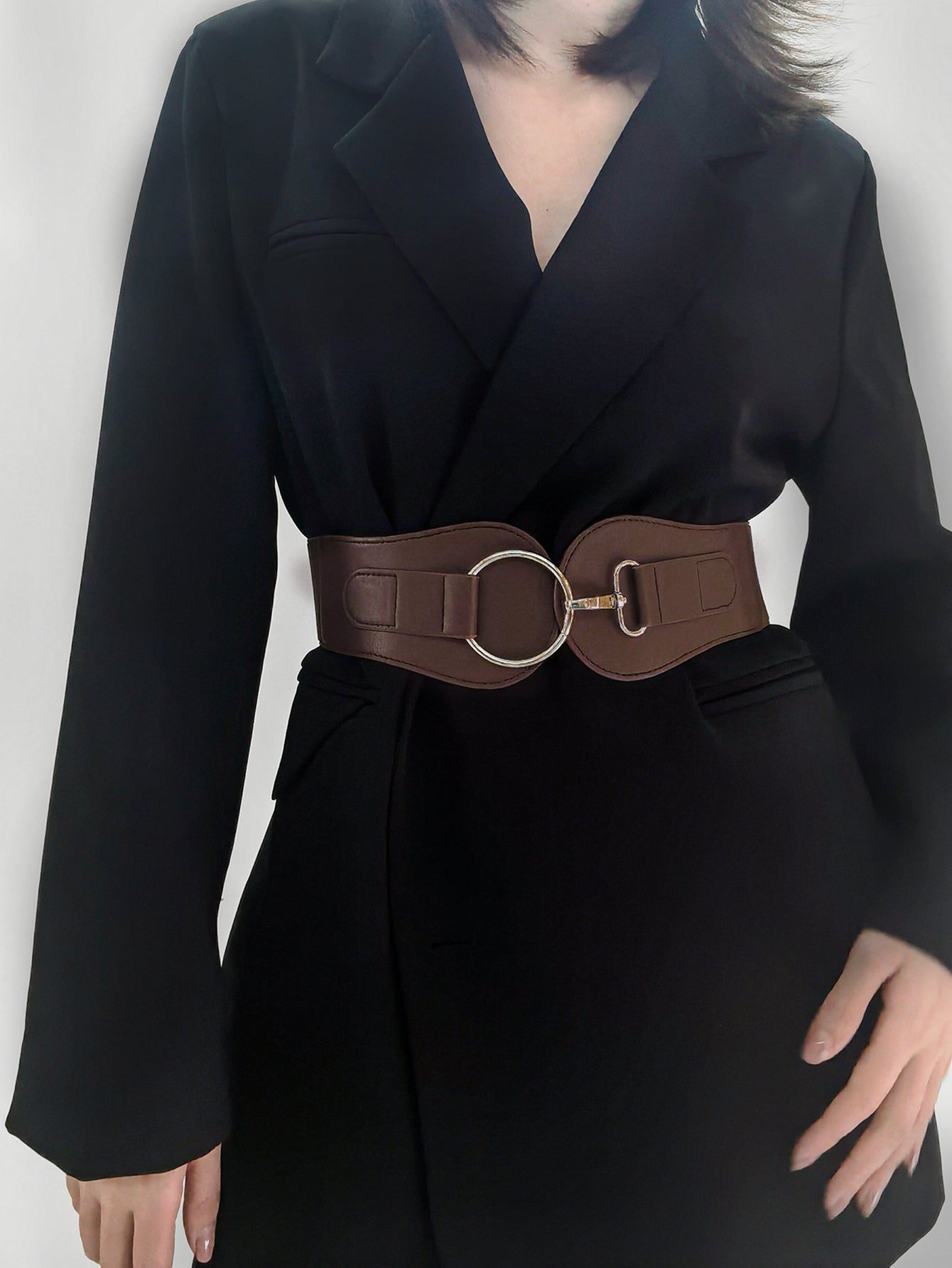 PU Elastic Wide Belt - The Boutie Shop