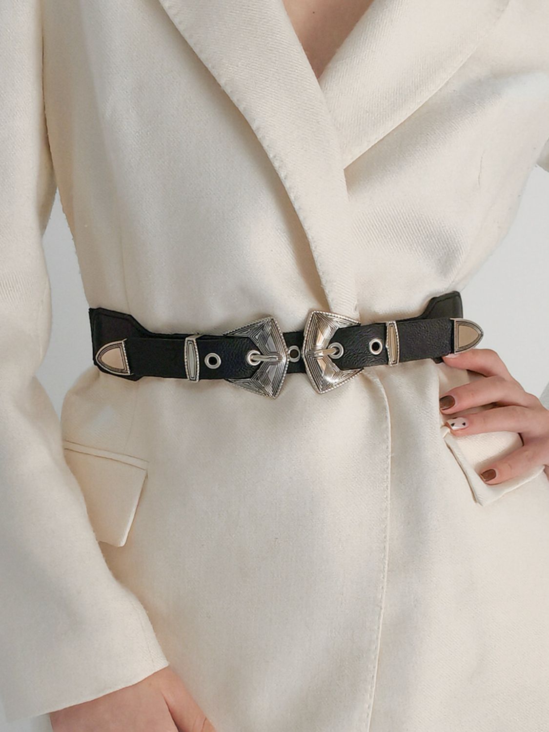 Double Buckle PU Leather Belt - The Boutie Shop