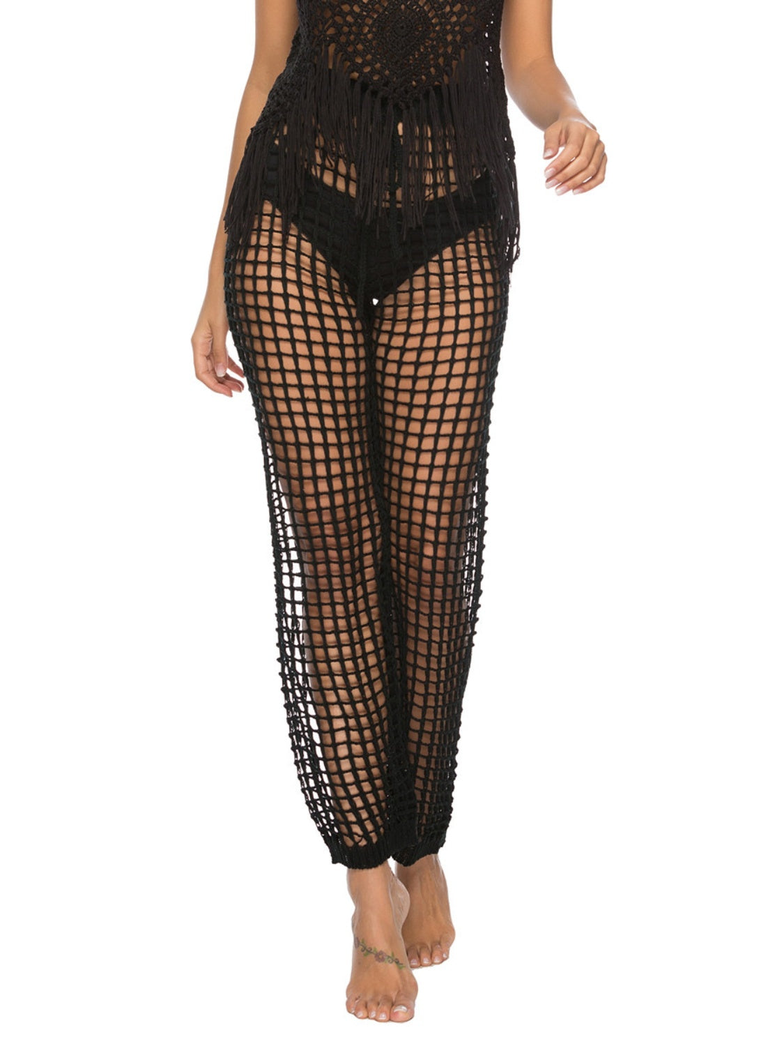 Cutout High Waist Swim Pants - The Boutie Shop