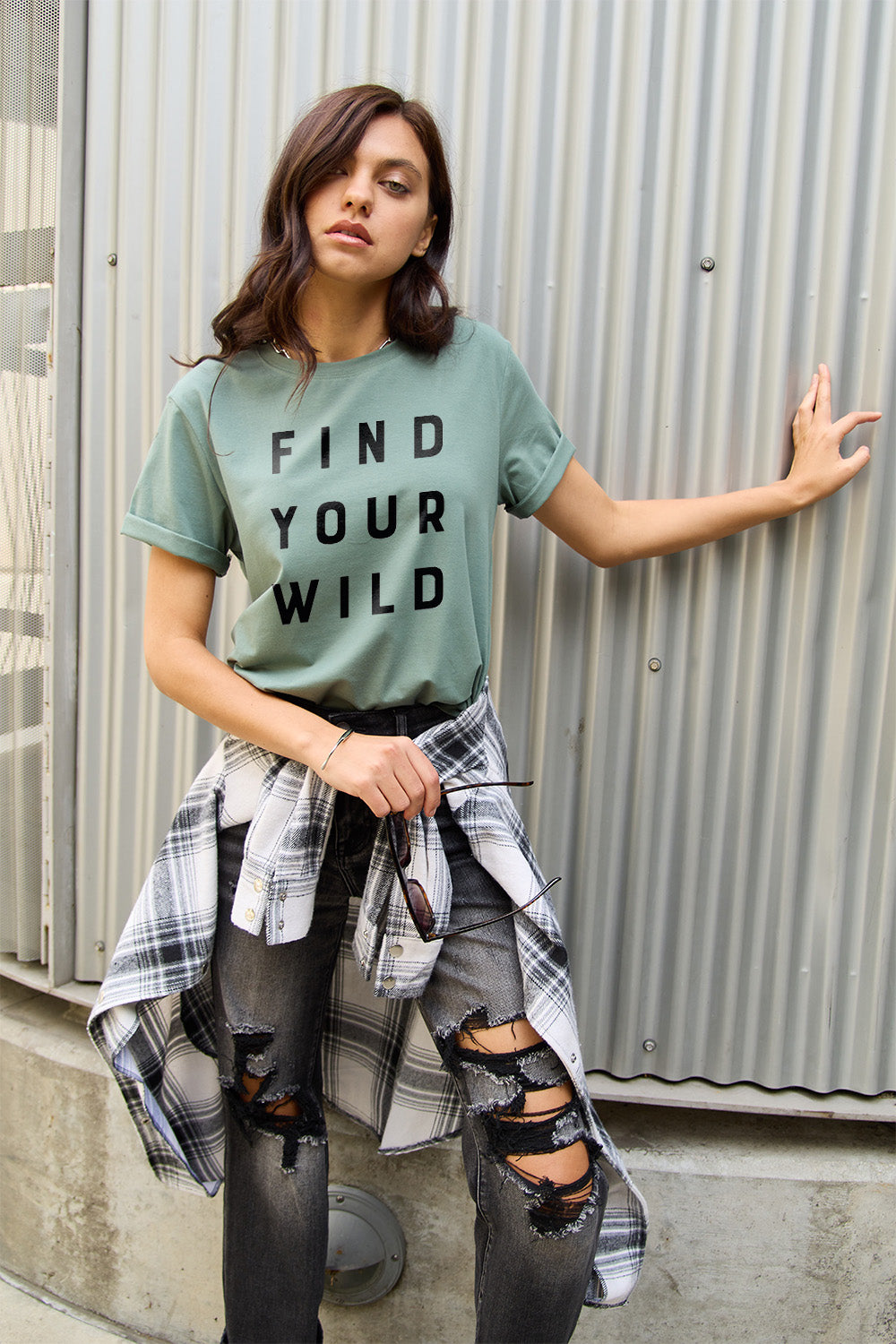 Simply Love Full Size FIND YOUR WILD Short Sleeve T-Shirt - The Boutie Shop