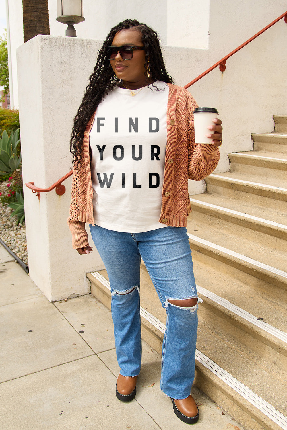 Simply Love Full Size FIND YOUR WILD Short Sleeve T-Shirt - The Boutie Shop