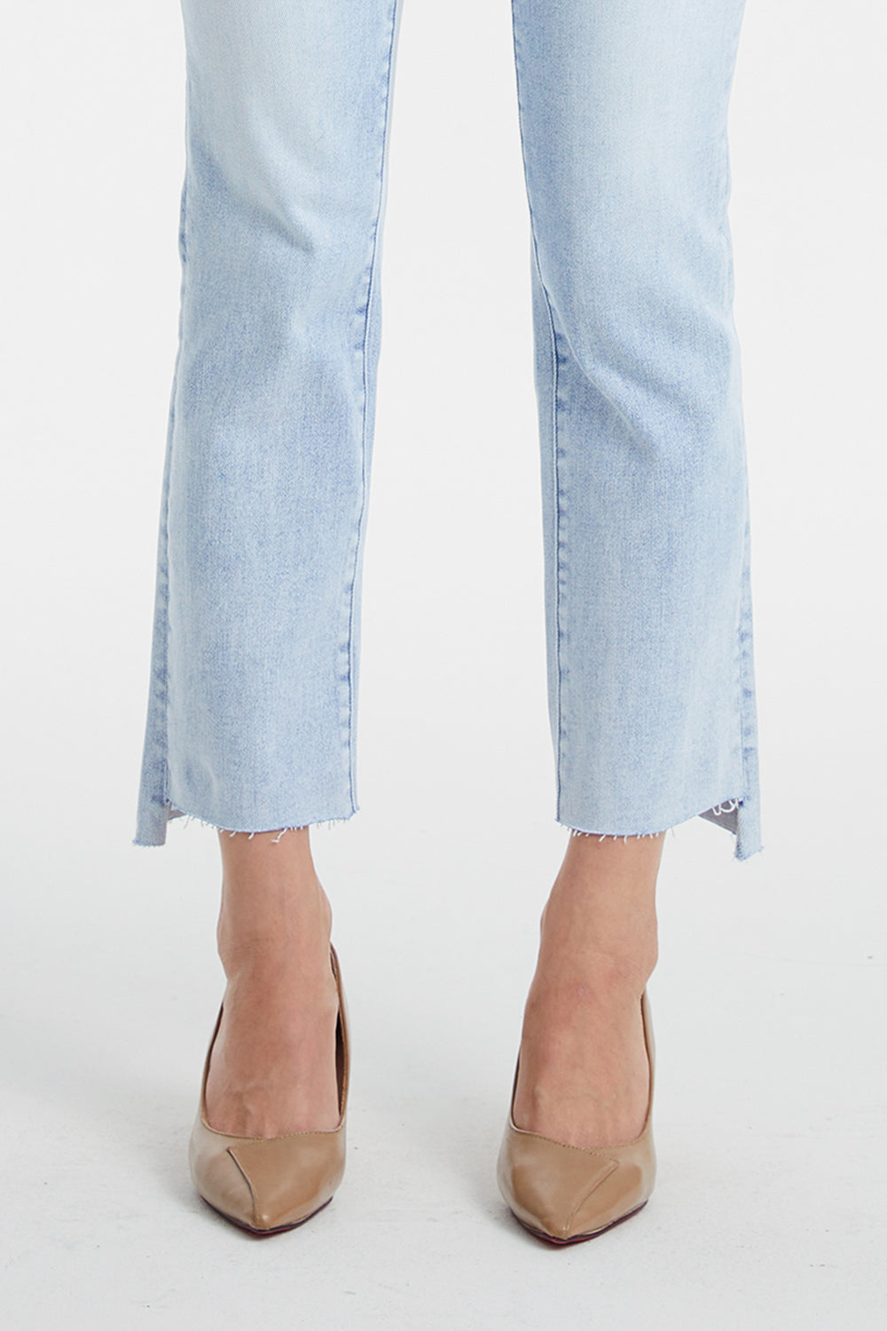 BAYEAS Full Size High Waist Raw Hem Washed Straight Jeans - The Boutie Shop