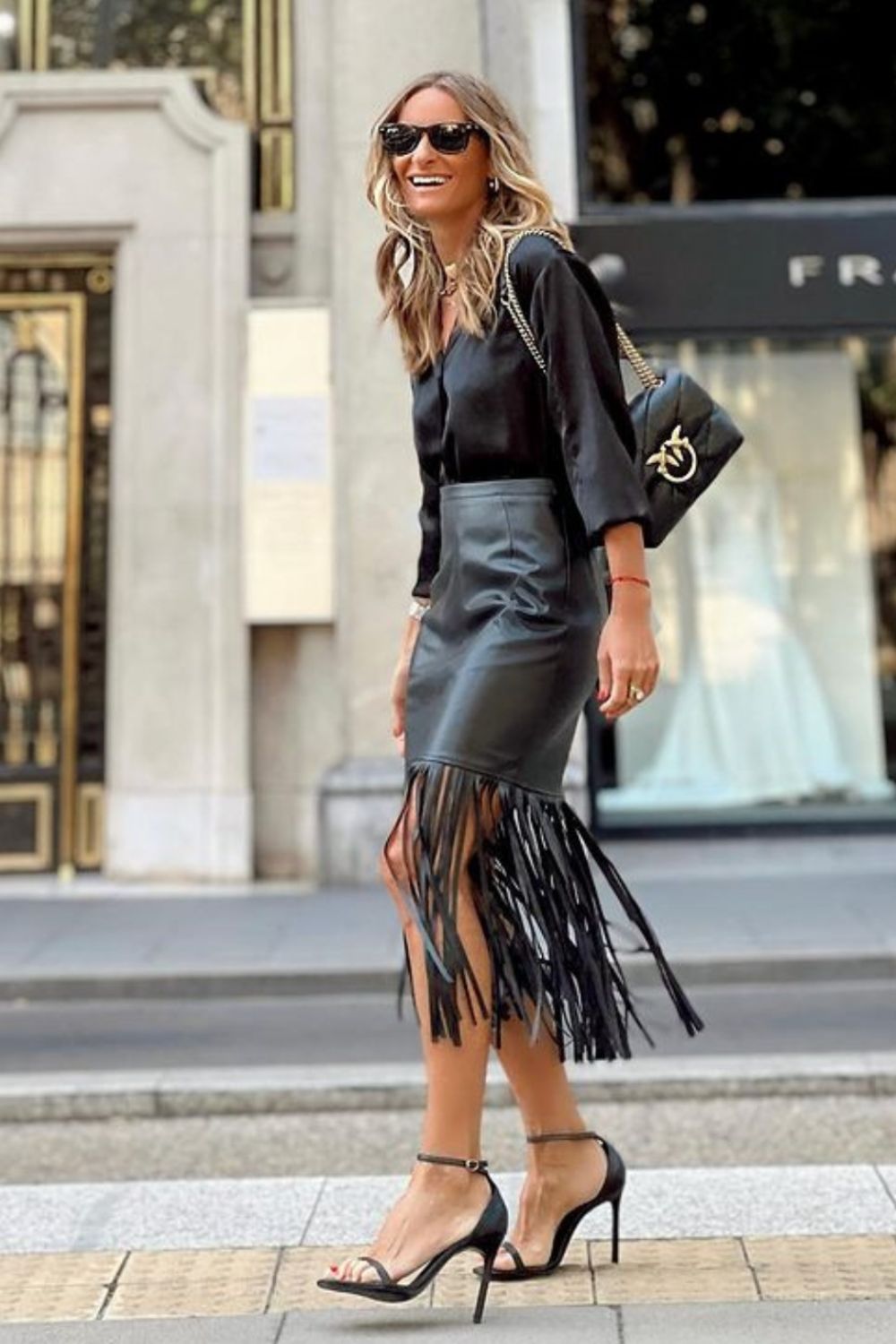 High Waist Fringe Hem Skirt - The Boutie Shop