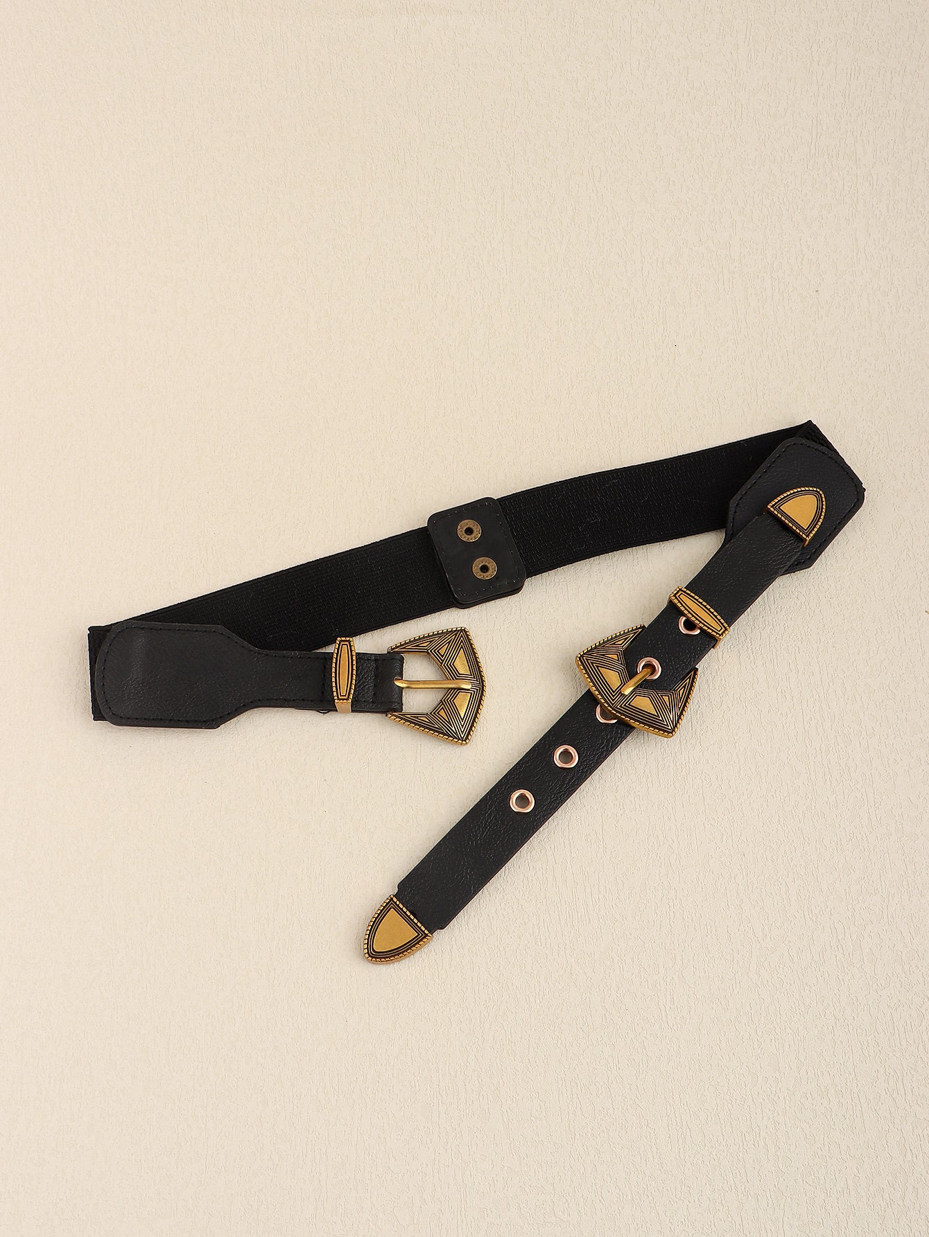 Double Buckle PU Leather Belt - The Boutie Shop