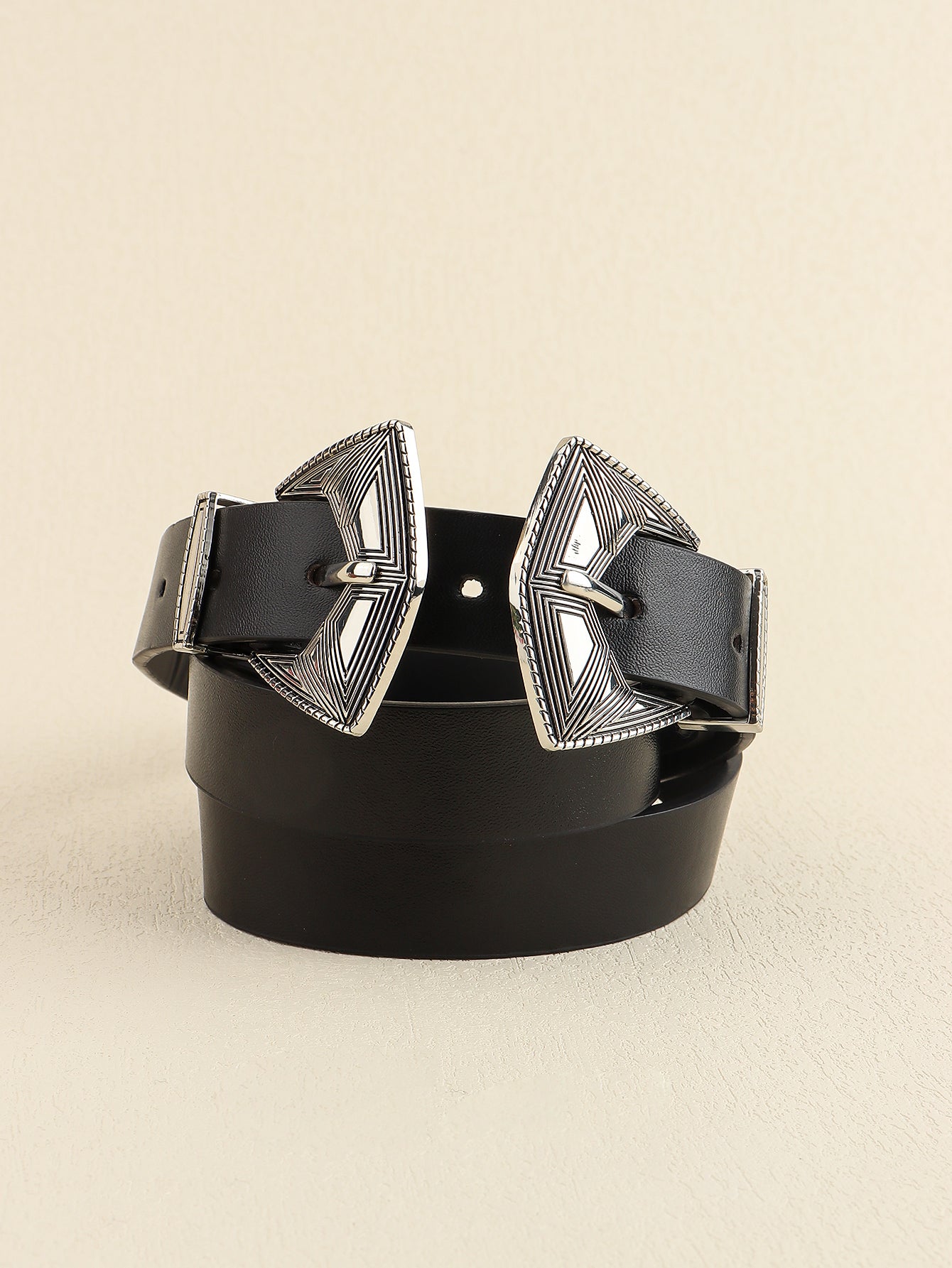 Double Buckle PU Leather Belt - The Boutie Shop