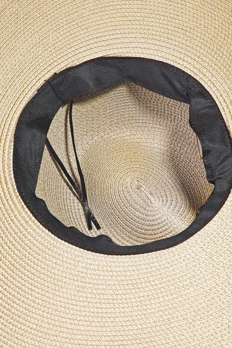 Fame Rope Strap Wide Brim Weave Hat - The Boutie Shop