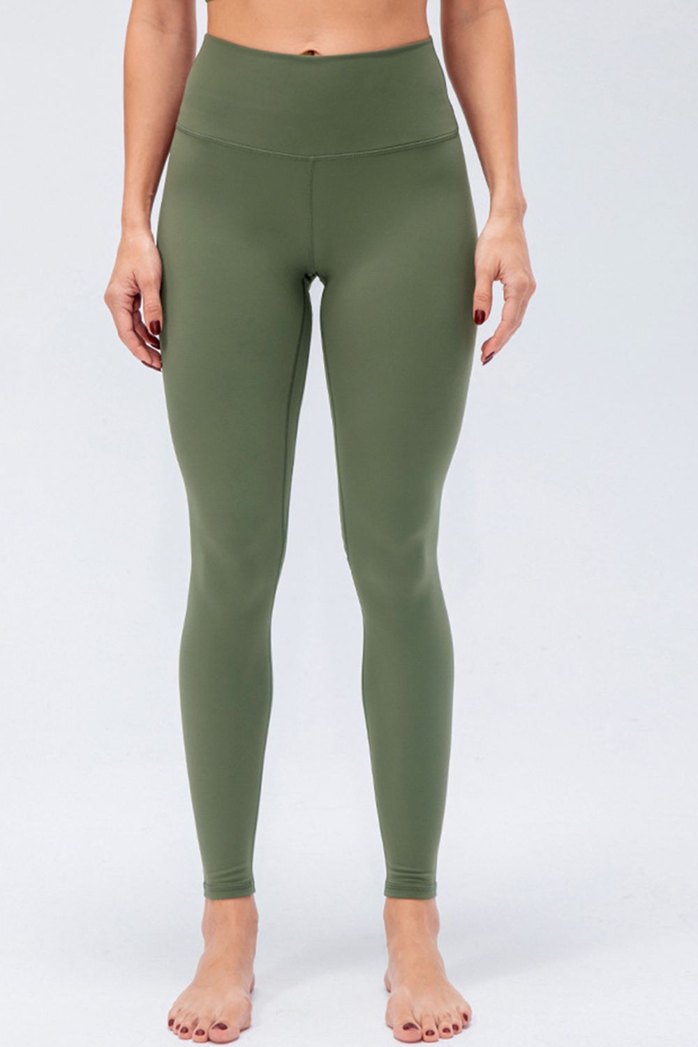 Wide Waistband Slim Fit Active Leggings - The Boutie Shop