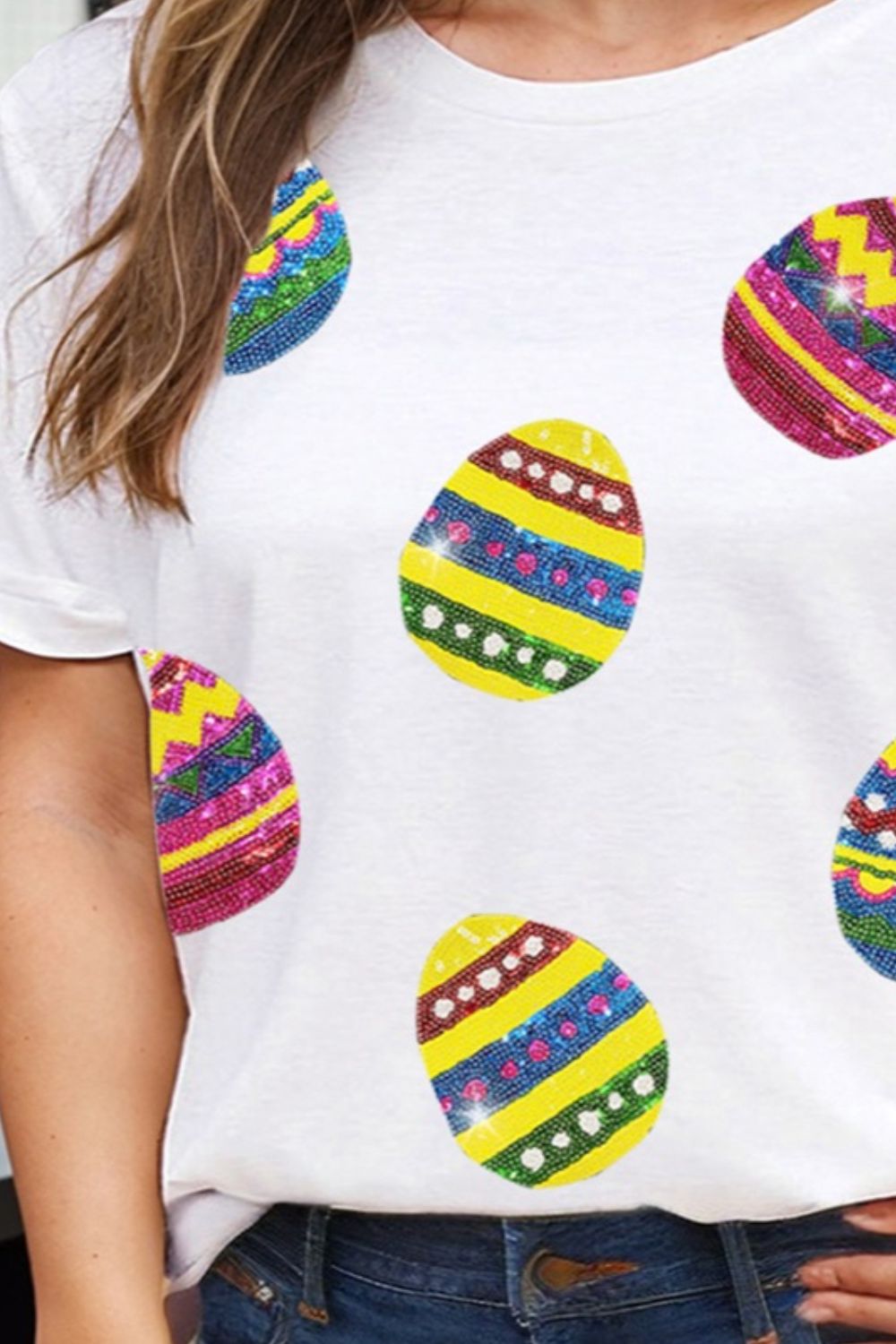 Plus Size Easter Round Neck Short Sleeve T-Shirt - The Boutie Shop